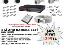 8 Adet AHD Güvenlik Kamera Seti Montaj Dahil